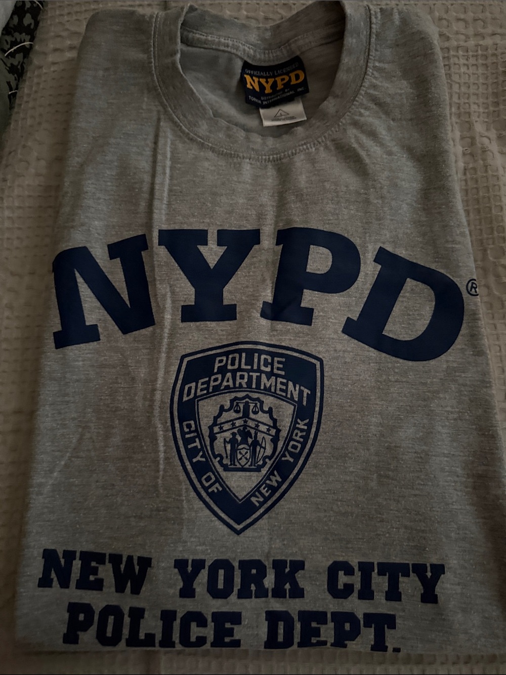 NYPD Gray Graphic Tee - Blue Print